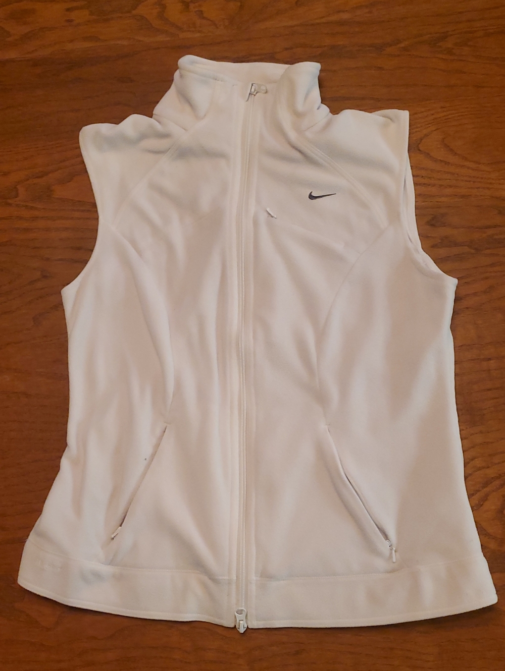 Nike White Fleece Full-Zip Vest (M)